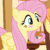Size: 476x475 | Tagged: safe, imported from derpibooru, screencap, applejack, fluttershy, maud pie (episode), animated, blushing, cute, female, shyabetes