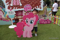 Size: 640x427 | Tagged: safe, imported from derpibooru, pinkie pie, human, asian, irl, irl human, my little pony logo, photo, singapore