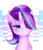 Size: 800x933 | Tagged: safe, artist:0biter, imported from derpibooru, starlight glimmer, the crystalling, bedroom eyes, cute, female, fluffy, glimmerbetes, hair over one eye, looking at you, new hairstyle, portrait, sitting, smiling, solo, starry eyes, stars, watermark, wingding eyes