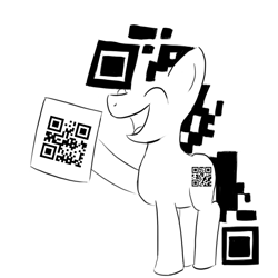 Size: 1200x1200 | Tagged: safe, artist:unsavorydom, imported from derpibooru, oc, oc only, object pony, original species, pony, male, pone, ponified, qr code, solo, stallion