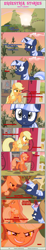 Size: 1475x7982 | Tagged: safe, artist:estories, imported from derpibooru, applejack, oc, oc:silverlay, original species, comic:seeds of darkness, comic, magic, possessed, sweet apple acres, umbra pony