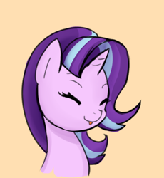 Size: 406x441 | Tagged: safe, artist:potzm, edit, imported from derpibooru, starlight glimmer, pony, unicorn, spoiler:s06, cropped, cute, eyes closed, female, glimmerbetes, mare, new hairstyle, smiling, solo, tongue out