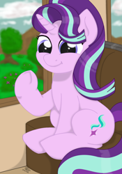 Size: 1048x1501 | Tagged: safe, artist:ljdamz1119, imported from derpibooru, starlight glimmer, season 6, spoiler:s06, female, new hairstyle, sitting, solo