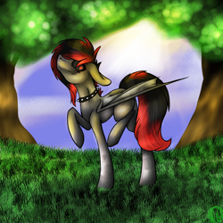 Size: 1300x1300 | Tagged: safe, artist:immagoddampony, imported from derpibooru, oc, oc only, bat wings, solo, tree