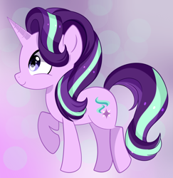 Size: 3600x3700 | Tagged: safe, artist:emera33, imported from derpibooru, starlight glimmer, pony, unicorn, cute, female, glimmerbetes, mare, raised hoof, smiling, solo