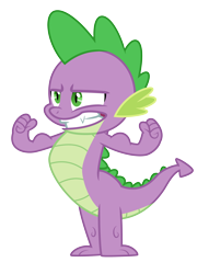 Size: 3500x4572 | Tagged: safe, artist:masem, imported from derpibooru, spike, the crystalling, .ai available, absurd resolution, flexing, gritted teeth, looking good spike, male, muscles, simple background, solo, transparent background, vector