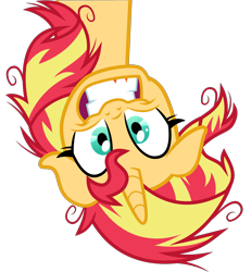 Size: 3235x3500 | Tagged: safe, artist:xebck, edit, imported from derpibooru, sunset shimmer, pony, unicorn, female, insanity, messy mane, recolor, simple background, snapset shimmer, solo, transparent background, upside down, vector