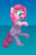 Size: 1267x1920 | Tagged: safe, artist:pabbley, imported from derpibooru, pinkie pie, female, happy, solo, swimming, water, wet mane