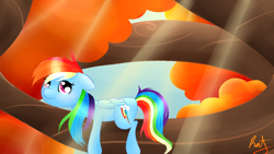 Size: 1280x720 | Tagged: safe, artist:catopia26, imported from derpibooru, rainbow dash, autumn, female, solo, tree