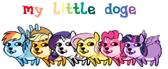 Size: 241x99 | Tagged: safe, artist:x-saltedfish, imported from derpibooru, applejack, fluttershy, pinkie pie, rainbow dash, rarity, twilight sparkle, alicorn, animated, doge, female, gif, gif for breezies, lowres, mane six, meme, picture for breezies, twilight sparkle (alicorn)