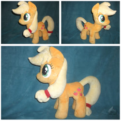 Size: 1200x1200 | Tagged: safe, artist:obcor, imported from derpibooru, applejack, hatless, irl, missing accessory, photo, plushie, solo