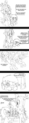 Size: 800x3372 | Tagged: safe, artist:anonymous, imported from derpibooru, queen chrysalis, oc, oc:aryanne, oc:filly anon, changeling, earth pony, pony, /mlp/, black and white, comic, dialogue, female, filly, grayscale, hat, heart, heil, marching, monochrome, nazi, sieg heil, simple background, swastika, team captain, white background