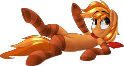 Size: 2562x1366 | Tagged: safe, artist:january3rd, imported from derpibooru, oc, oc only, oc:kaway, clothes, scarf, simple background, socks, solo, striped socks, transparent background