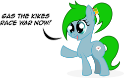 Size: 1750x1103 | Tagged: safe, imported from derpibooru, earth pony, pony, /pol/, /pone/, 8chan, antisemitism, artificial intelligence, computer, dialogue, english, hairclip, heil, internet, meta, microsoft, op is a duck, ponified, ponytail, racism, sieg heil, simple background, social media, tay ai, transparent background, vulgar, windows, x (platform)