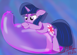 Size: 1500x1071 | Tagged: safe, artist:twibubblegum, imported from derpibooru, twilight sparkle, unicorn, balloon, balloon fetish, balloon riding, balloon sitting, female, fetish, party balloon, solo, that pony sure does love balloons, unicorn twilight