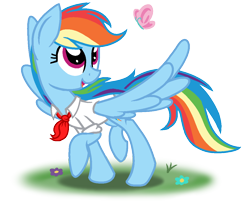 Size: 1100x900 | Tagged: safe, artist:geraritydevillefort, imported from derpibooru, rainbow dash, butterfly, the count of monte rainbow, cute, dashabetes, female, rainbow dantes, solo, the count of monte cristo