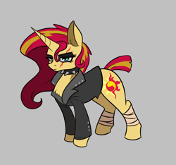 Size: 600x562 | Tagged: safe, artist:alorix, imported from derpibooru, sunset shimmer, pony, unicorn, equestria girls, clothes, female, jacket, search for twilight, solo