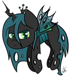 Size: 2497x2772 | Tagged: dead source, safe, artist:befishproductions, imported from derpibooru, queen chrysalis, changeling, changeling queen, female, signature, simple background, solo, transparent background