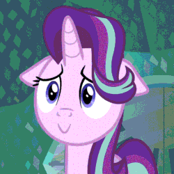 Size: 461x461 | Tagged: safe, edit, edited screencap, imported from derpibooru, screencap, starlight glimmer, pony, unicorn, the crystalling, :>, cute, female, floppy ears, gif, glimmerbetes, inverted mouth, mare, needs more jpeg, non-animated gif, smiling, solo