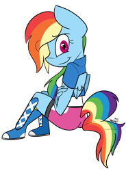 Size: 1330x1810 | Tagged: safe, artist:befishproductions, imported from derpibooru, rainbow dash, anthro, plantigrade anthro, clothes, equestria girls outfit, female, signature, simple background, solo, transparent background