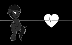 Size: 1600x1000 | Tagged: safe, artist:soulfulmirror, imported from derpibooru, oc, oc only, oc:soulful mirror, electrocardiogram, heart, ponysona, solo