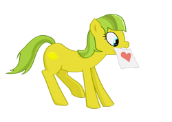 Size: 1024x724 | Tagged: safe, artist:wonkysole, imported from derpibooru, oc, oc only, oc:lemon drop, mouth hold, paper, solo