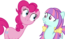 Size: 1024x612 | Tagged: safe, artist:berrypunchrules, imported from derpibooru, pinkie pie, sunny flare, pony, equestria girls, friendship games, equestria girls ponified, ponified, simple background, transparent background, vector