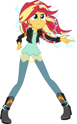 Size: 3220x5171 | Tagged: dead source, safe, artist:birdalliance, imported from derpibooru, sunset shimmer, equestria girls, crossover, electricity, female, lightning, misaka mikoto, simple background, solo, transparent background