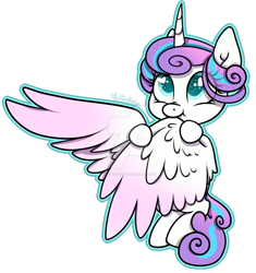 Size: 1024x1090 | Tagged: safe, artist:alice4kotov, imported from derpibooru, princess flurry heart, the crystalling, cute, deviantart watermark, female, flurrybetes, heart eyes, obtrusive watermark, preening, simple background, solo, transparent background, watermark, wing bite, wingding eyes