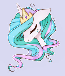 Size: 1366x1607 | Tagged: safe, artist:cinnamonh3artz, imported from derpibooru, princess celestia, crying, female, running makeup, solo