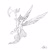 Size: 5000x5000 | Tagged: safe, artist:skitsniga, artist:skitsroom, imported from derpibooru, princess luna, absurd resolution, axe, female, fluffy, monochrome, solo, spread wings