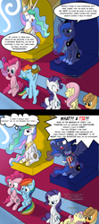 Size: 1500x3376 | Tagged: safe, artist:brisineo, imported from derpibooru, applejack, fluttershy, pinkie pie, princess celestia, princess luna, rainbow dash, rarity, twilight sparkle, 4chan, 4chan cup, 4chan cup scarf, alcohol, angry, biting, bloodshot eyes, cider, clothes, comic, eyes closed, faint, foam finger, food, hoof biting, implied princess twilight, implied twilight sparkle, jersey, nail biting, open mouth, popcorn, scarf, smiling, sports, spread wings, swirly eyes, talking, vein, vein bulge