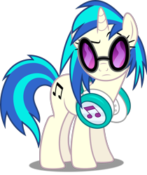 Size: 4203x5000 | Tagged: safe, artist:dashiesparkle, imported from derpibooru, dj pon-3, vinyl scratch, pony, unicorn, season 5, slice of life (episode), .svg available, absurd resolution, cutie mark, female, headphones, hooves, horn, mare, raised eyebrow, simple background, solo, sunglasses, transparent background, vector, vinyl's glasses