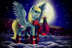 Size: 3000x1999 | Tagged: safe, artist:das_leben, imported from derpibooru, oc, oc only, boots, clothes, commission, kremlin, moon, moscow, not derpy, russia, scarf, snow, snowfall, solo