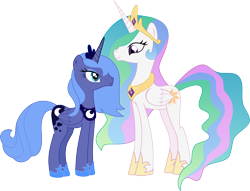 Size: 3080x2359 | Tagged: safe, artist:nazoth, imported from derpibooru, princess celestia, princess luna, s1 luna