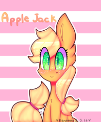 Size: 2500x3000 | Tagged: safe, artist:bunxl, imported from derpibooru, applejack, female, hatless, missing accessory, solo