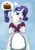 Size: 886x1280 | Tagged: safe, artist:symplefable, imported from derpibooru, rarity, against glass, belly, cake, cravings, drool, female, food, glass, hind legs, open mouth, preggity, pregnant, solo, thought bubble, tongue out