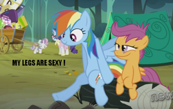 Size: 841x530 | Tagged: safe, edit, edited screencap, imported from derpibooru, screencap, rainbow dash, rarity, scootaloo, sweetie belle, sleepless in ponyville
