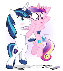 Size: 980x1100 | Tagged: safe, artist:dm29, imported from derpibooru, princess cadance, shining armor, pony, bipedal, blushing, dancing, duo, hoofprints, simple background, transparent background, younger