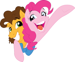 Size: 800x666 | Tagged: safe, artist:krossan, imported from derpibooru, cheese sandwich, pinkie pie, hug, smiling