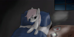 Size: 4000x2000 | Tagged: safe, artist:dashy21, imported from derpibooru, nurse redheart, bed, cellphone, dark, female, phone, solo