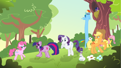 Size: 1600x894 | Tagged: safe, imported from derpibooru, applejack, fluttershy, opalescence, pinkie pie, rainbow dash, rarity, twilight sparkle, 1000 hours in ms paint, intentionally bad, ms paint