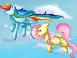 Size: 1024x768 | Tagged: safe, artist:nylanxleb, imported from derpibooru, fluttershy, rainbow dash