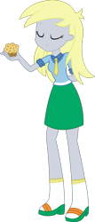 Size: 998x2330 | Tagged: safe, artist:sketchmcreations, edit, imported from derpibooru, derpy hooves, equestria girls, friendship games, eyes closed, female, food, muffin, offering, simple background, solo, transparent background, vector