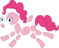 Size: 2250x1825 | Tagged: safe, artist:bluetech, imported from derpibooru, pinkie pie, earth pony, pony, the one where pinkie pie knows, .svg available, defying logic, disintegration, exploded view, female, inkscape, modular, pinkie being pinkie, pinkie physics, pinkie pieces, simple background, solo, transparent background, vector