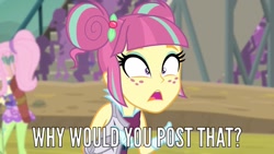 Size: 1280x720 | Tagged: safe, imported from derpibooru, screencap, fluttershy, sour sweet, equestria girls, friendship games, female, meme, why would you post that