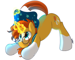 Size: 1280x1024 | Tagged: safe, artist:kribbles, imported from derpibooru, sunburst, pony, unicorn, backwards cutie mark, blushing, cute, glasses, iwtcird, magic, magic aura, male, meme, solo, stallion, stupid sexy sunburst, sunbetes