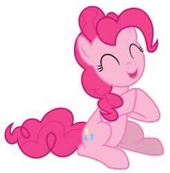 Size: 5000x5088 | Tagged: safe, artist:estories, imported from derpibooru, pinkie pie, earth pony, pony, ^^, absurd resolution, cute, diapinkes, eyes closed, female, mare, simple background, sitting, solo, transparent background, vector