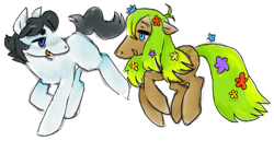 Size: 1291x664 | Tagged: safe, imported from derpibooru, oc, oc only, oc:taproot, earth pony, pony, flower, self insert