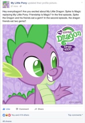 Size: 561x815 | Tagged: safe, imported from derpibooru, spike, facebook, my little dragon